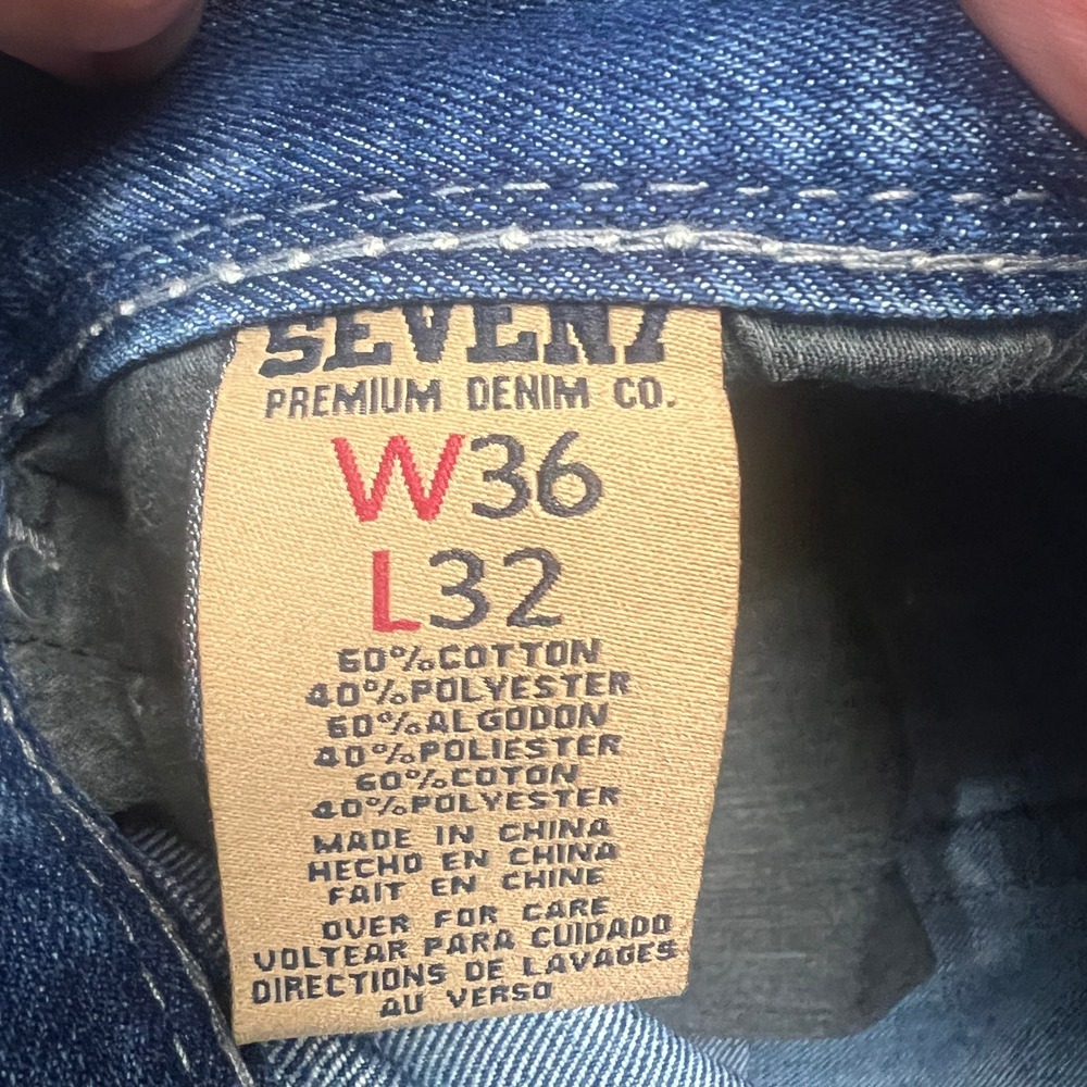 Seven7 Boot Fit Y2K Jeans Light White Wash Preppy Classic Western 38x33 Measured - Picture 5 of 11